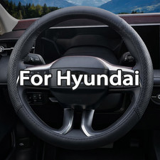 For Hyundai Sport Grip Suv Truck Car Steering Wheel Cover Nappa Leather