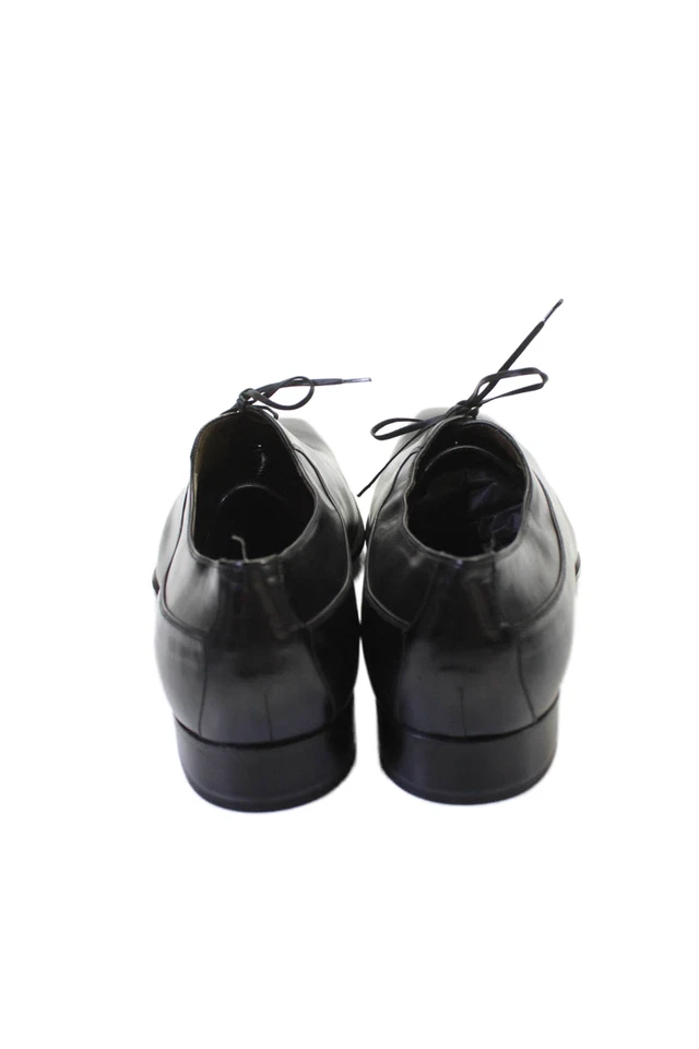 Mocasines de una pieza con cordones de cuero negros talla 12 Tardini para hombre Foto 3 de 4