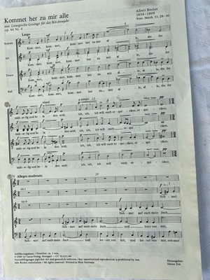 Albert Becker (1834-1899) KOMMET HER ZU MIR ALLE op.46 Nr.4 SATB
