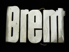 OH09120 NOS VINTAGE 1978 CUT-OUT NAME  BRENT  SOLID BRASS BARON BELT BUCKLE