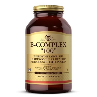 Solgar B-Complex ''100'', 250 Vegetable 250 Count (Pack of 1), No Color
