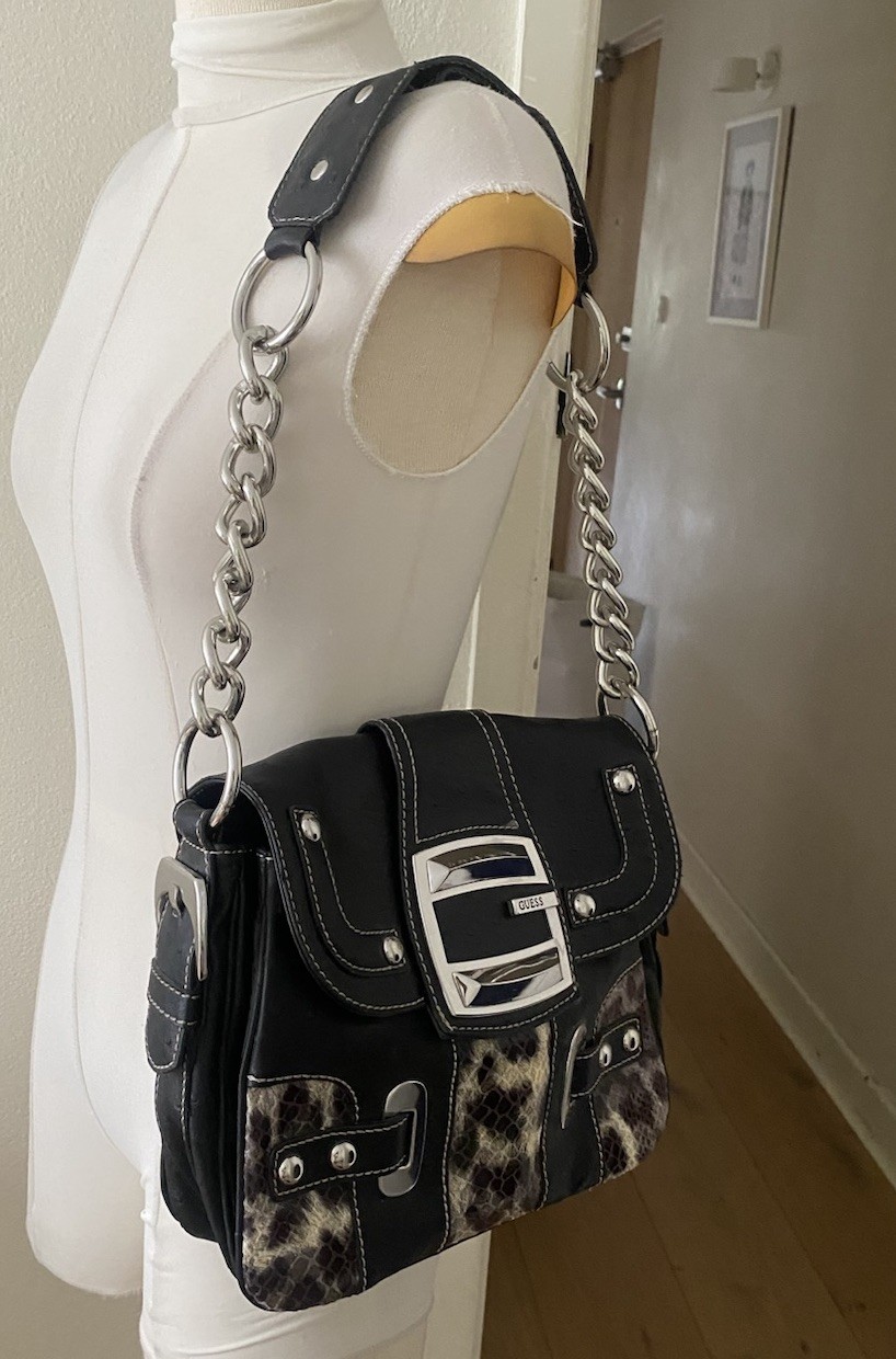 Vintage Guess Bolsa Shoulderbag Python Embossed L… - image 1
