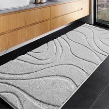 DEXDE Bathroom Rugs Mat Runner 24x60, Light Grey Bath Rugs Ultra Long Non-Slip M