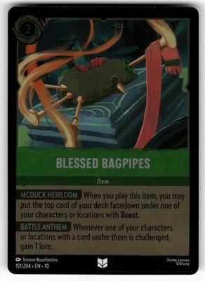 Blessed Bagpipes 101/204 Uncommon Whispers in the Well Lorcana Cold Foil NM