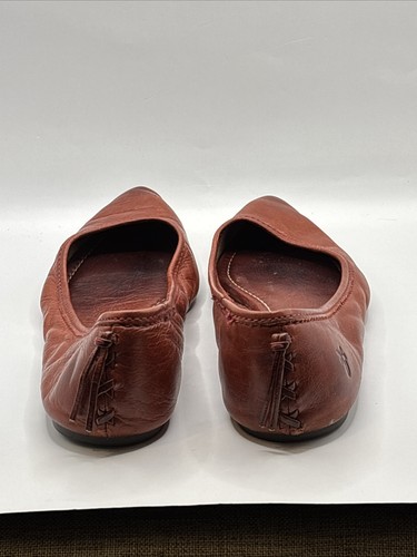 FRYE CARSON BRAUNE FLACHE SLIPPER AUS ECHTEM LEDER Größe 8 - Bild 7 von 8