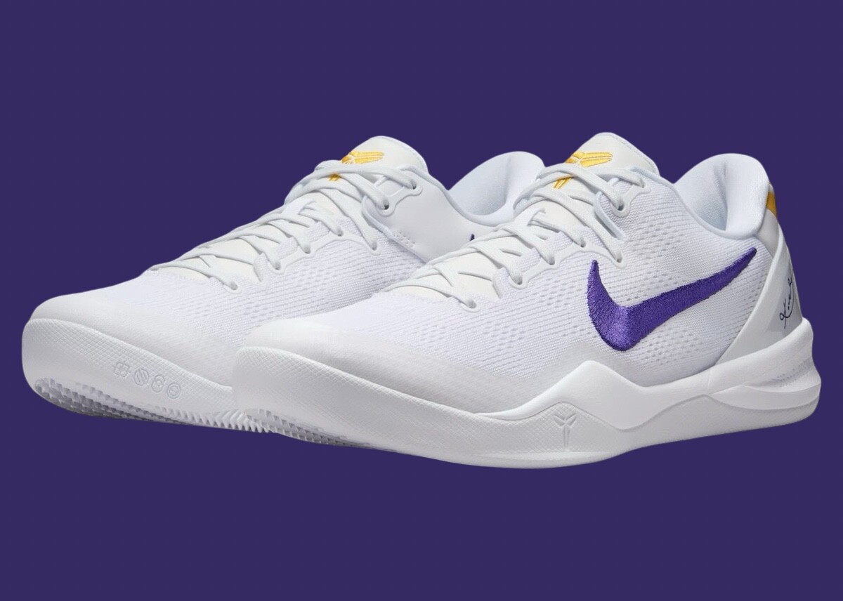Nike Kobe 8 Protro LA Lakers Home White Gold Purple HF9550
