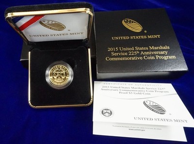 2015 US Marshal Service 225th Anniv Commemorative Proof 3 Coin Set w//COA/&Box 1