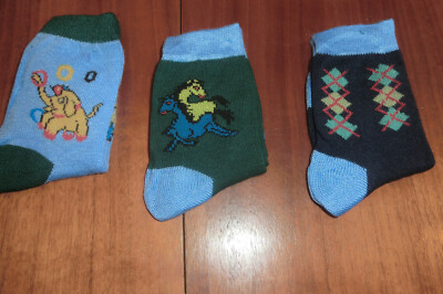 3 Paar Socken blau/hellblau/grün bunt gemustert Gr. 17-21 NAIGE