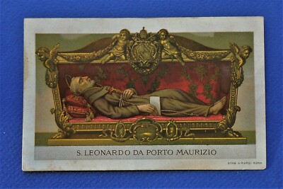 Santino Holy Card Sacred Body Relic San Leonardo da Porto Maurizio Marzi