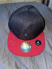 "Nike Air Jordan Jumpman Youth Snapback Cap - Black/Red with Elephant Texture"