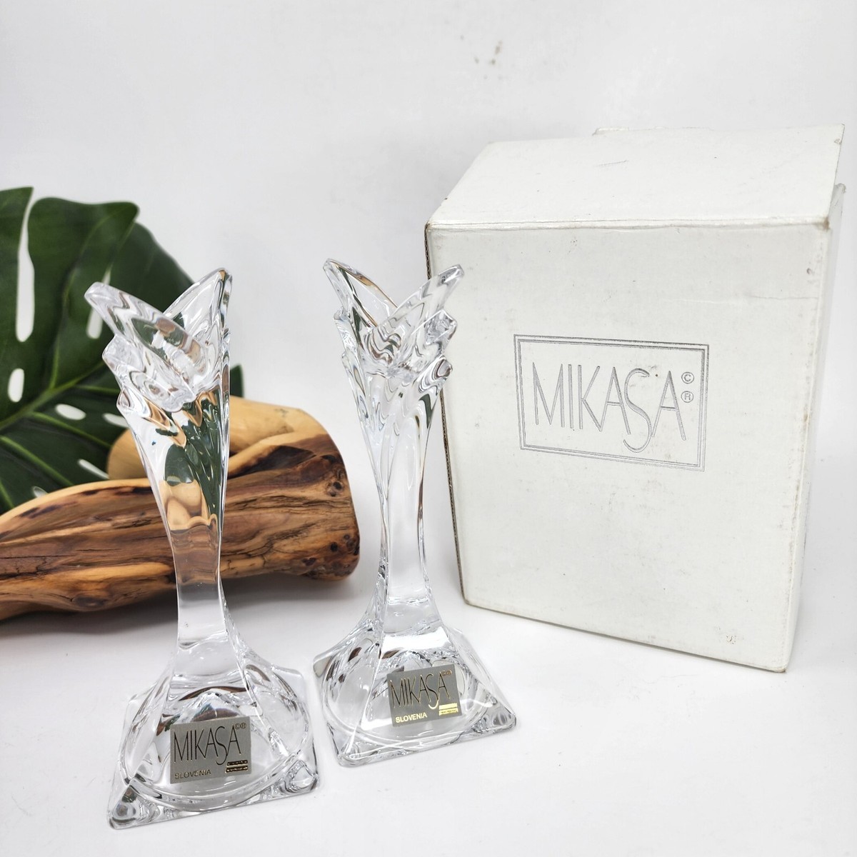 Mikasa Slovenia DECO XY 142/337 Crystal Candleholders Set of 2
