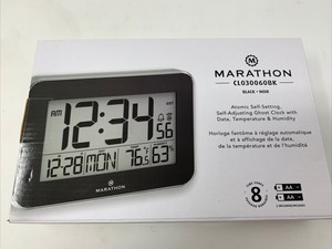 marathon clock atomic panoramic setting self digital wall