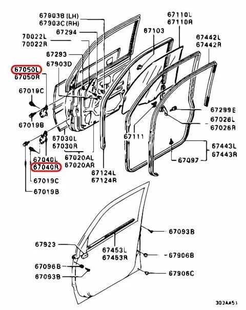 MITSUBISHI Genuine OEM Door Hinge-LXi, VIN: N, 2 Door, Coupe Mopar MB517722 - Изображение 3 из 3