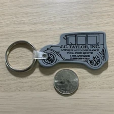 J.C. Taylor Inc Antique Auto Car Insurance Gray Keychain Key Ring #41913