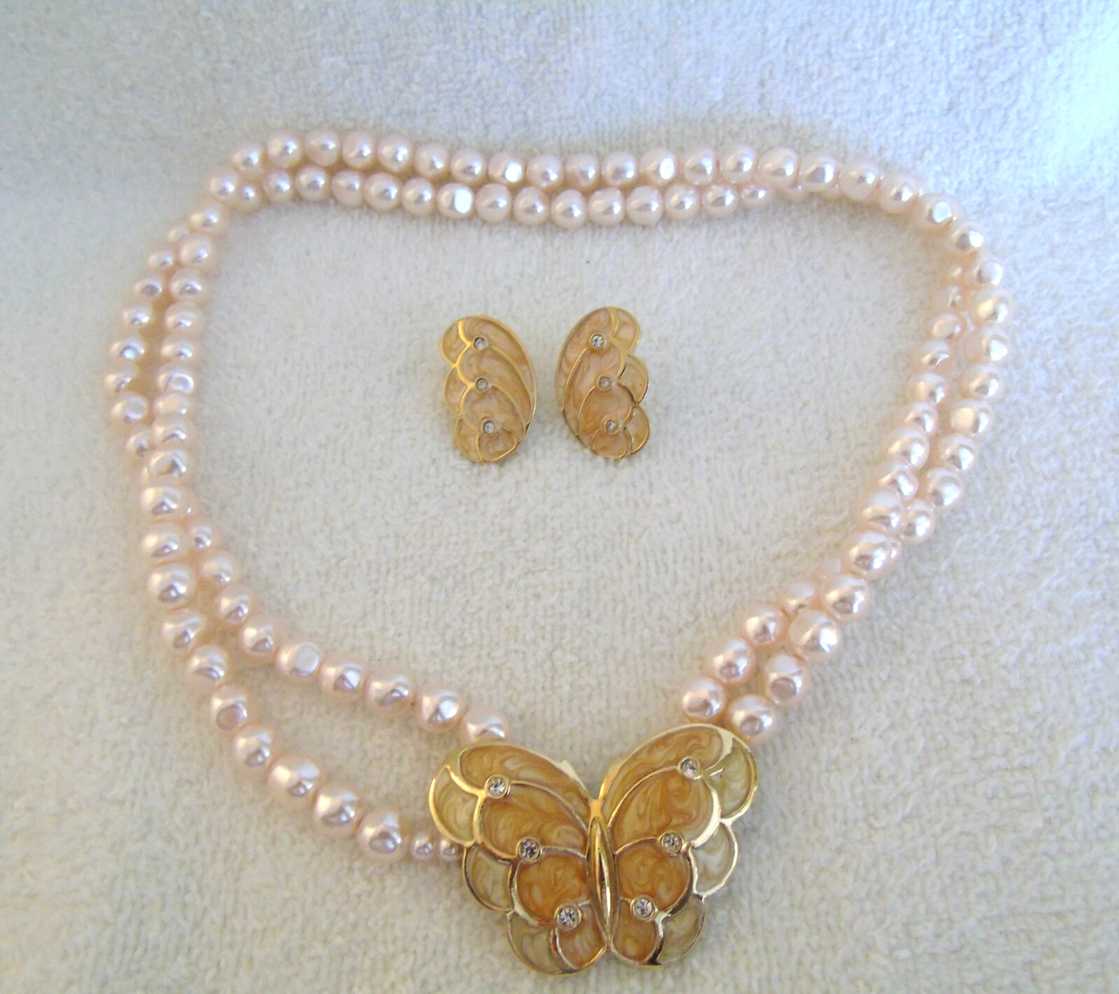 Vtg (1988) Avon Kenneth J Lane Pink Butterfly Nec… - image 3