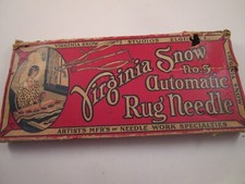 Vintage Virginia Snow No. 5 Automatic Rug Needle  Box