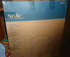 STYLE SELECTIONS FIREPLACE SCREEN WITH DOOR BLACK FINISH #3730328