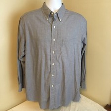 Brooks Brothers Mens Shirt Blue Micro Check All Cotton 16 - 3 Long Sleeve FS