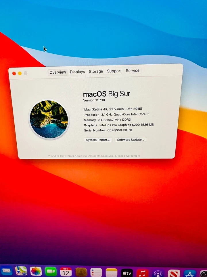 Apple iMac Retina 4k 21.5 Late 2015 3.1GHz Quad-Core i5 8GB RAM 1TB HDD - Image 2 of 4