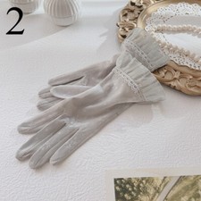 Lady Thin Sunscreen Gloves Touchscreen Driver Non-slip Lace Embroidery Glove New