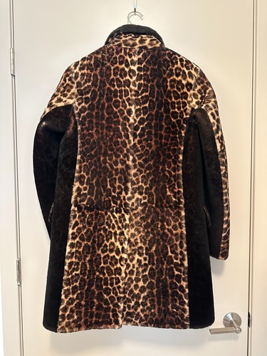 New Burberry Prorsum FW15 Shearling Fur Cashmere-Lined Animal Print Coat - IT 44 - Picture 9 of 22
