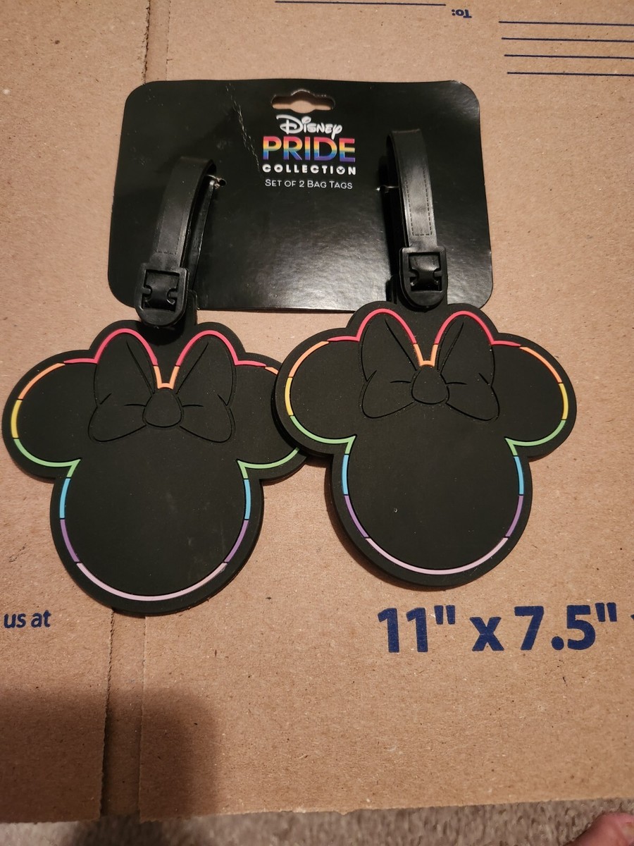 Disney Bag Luggage Tags Pride Collection Mickey Mouse Rainbow Black