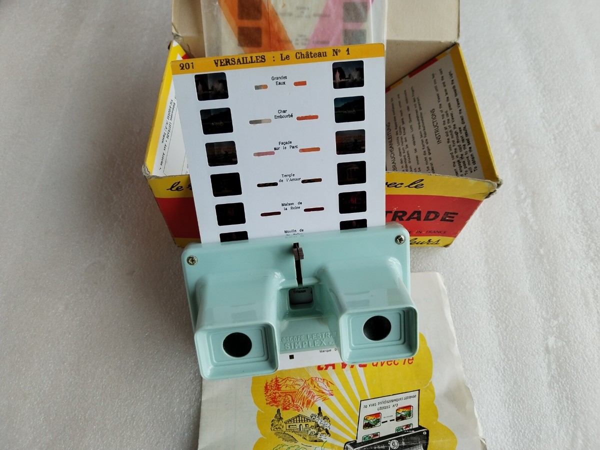 Vintage Stereoscope Lestrade Original Box & Two Cards