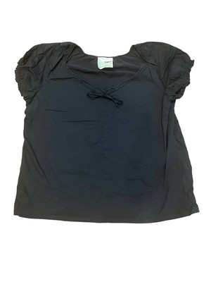 AVENUE Peasant Tee Womens Plus Sz 22/24 Cotton Short Sleeve Black New