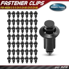 50Pcs 7mm Plastic Wheel Opening Molding Rivet Fasteners Retainer Clips for Mazda