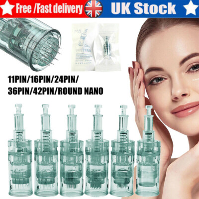 Micro Needle Cartridges For Electric Derma Pen M8 11/16/24/36/42 Pin  Nano UK