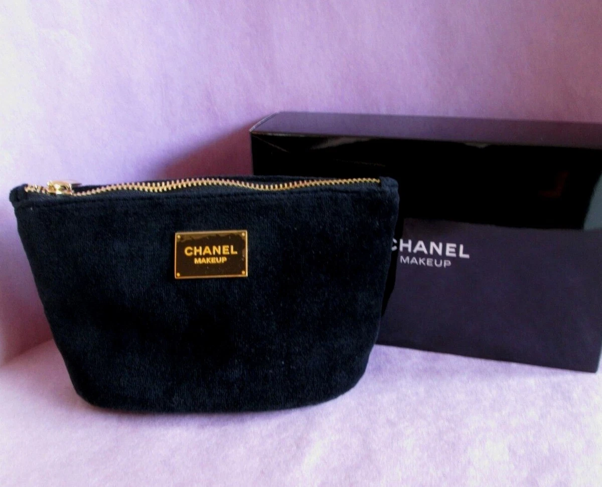 CHANEL BEAUTY Embroidered Cosmetic Bag Makeup Clutch Pouch VIP Gift NIB