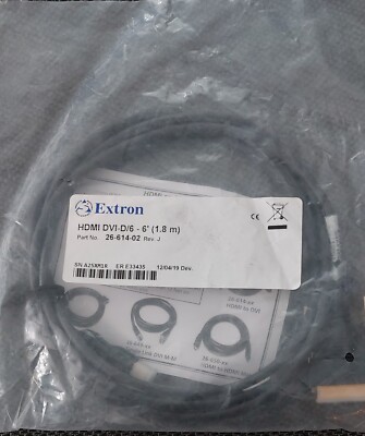 LOT OF 6 NEW EXTRON 26-614-02 HDMI DVI-D 6FT CABLE
