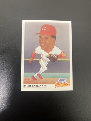 1991 Score Baseball Card #666 All-Star Big Head Barry Larkin