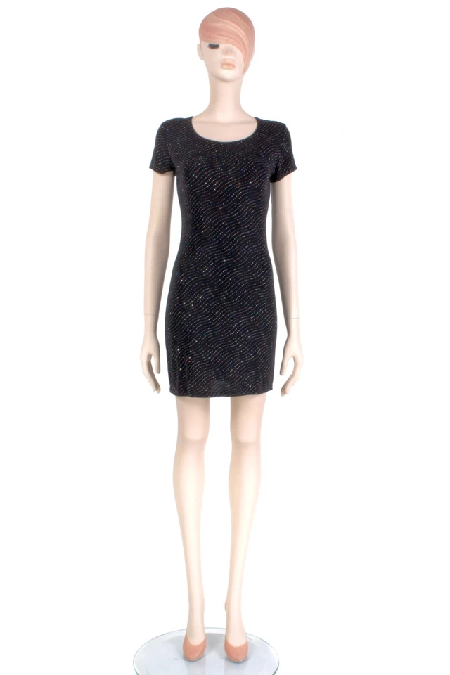 S Mini Vestido de Fiesta Vintage Años 90 ULTIMATE Azul Negro Arco Iris Brillo Años 80 90 Foto 2 de 4