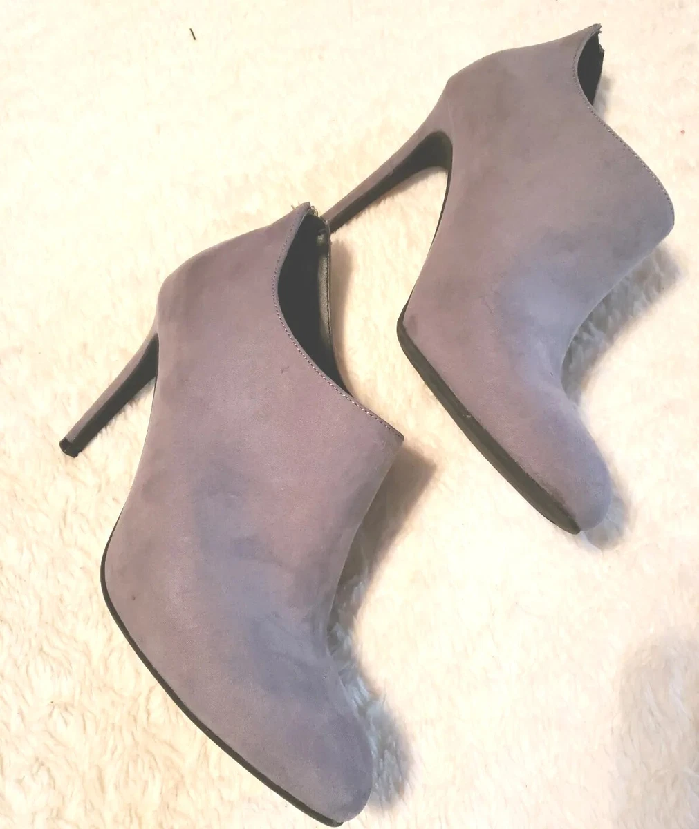 Kelly & Katie Womens Gray Laylla Suede Booties w Zip Back size 8 12 |  eBay