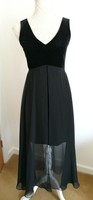 Vintage Yessica At C&a Little Black Dress Knee Length With Long Over Skirt Vintage Yessica At C&a Little Black Dress Knee Length With Long Over Skirt