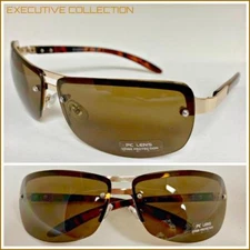 Men's Classy Elegant Contemporary Modern Style SUN GLASSES Gold & Tortoise Frame
