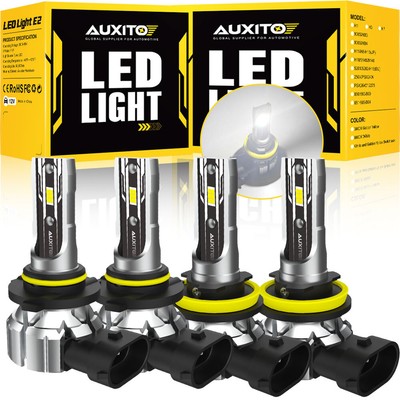 9005 9006 H11 LED Headlight Fog Light Kit 6500K Hi/Low Beam Bulbs White 450000LM