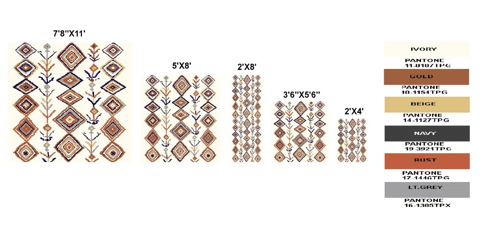 Moroccan Diamond - 2'x4', Ivory, Geometric, Transitional Area Rug - 503 - Image 3 of 4