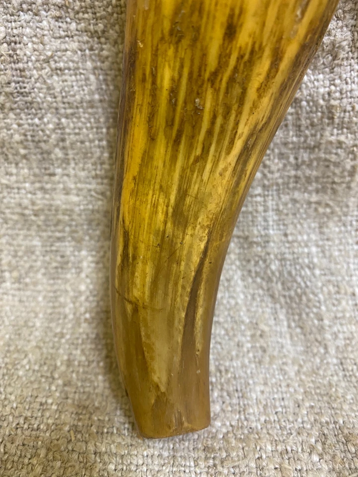 Antique vintage cow horn whetstone grinding stone case made in Slovakia - Image 3 of 4