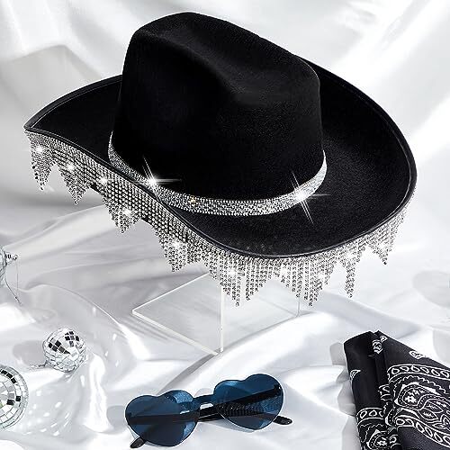 Cowboy Hat Glitter Black Hats Unisex main image 0