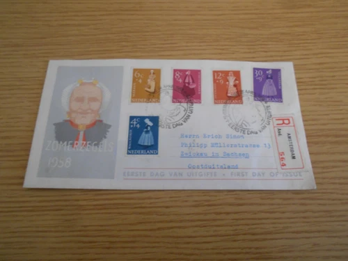Netherlands 1958 Zomerzegels fdc - Ref IZ13 E