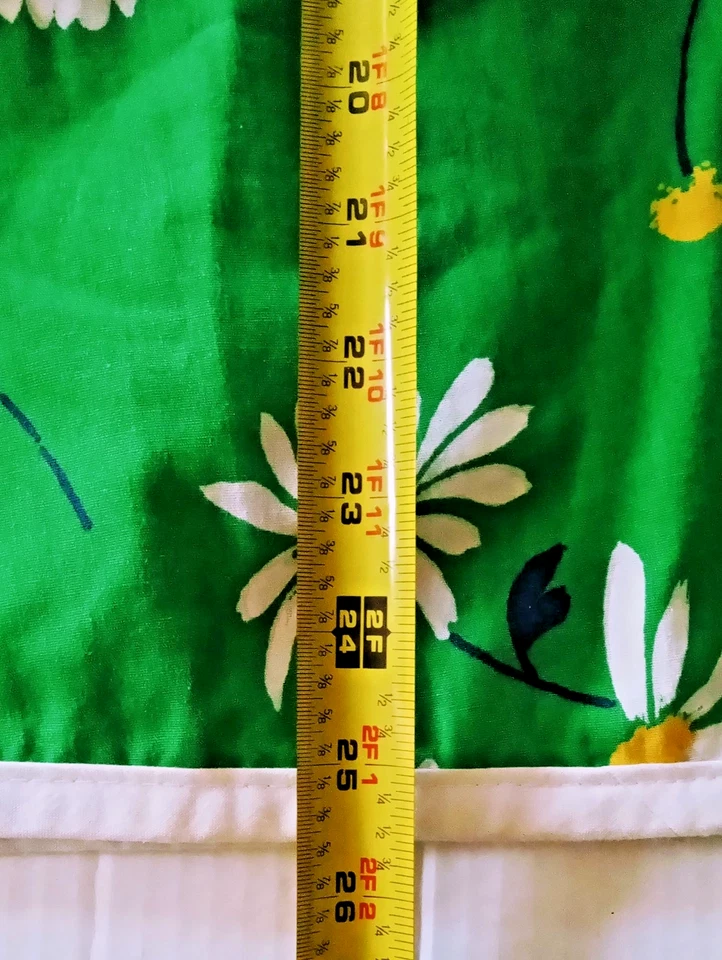 DELANTAL TALLA GRANDE Hecho a Mano Reversible Cintura Envolvente Corbata Margarita/Azul Sólido 25"L x 50"W Foto 4 de 4