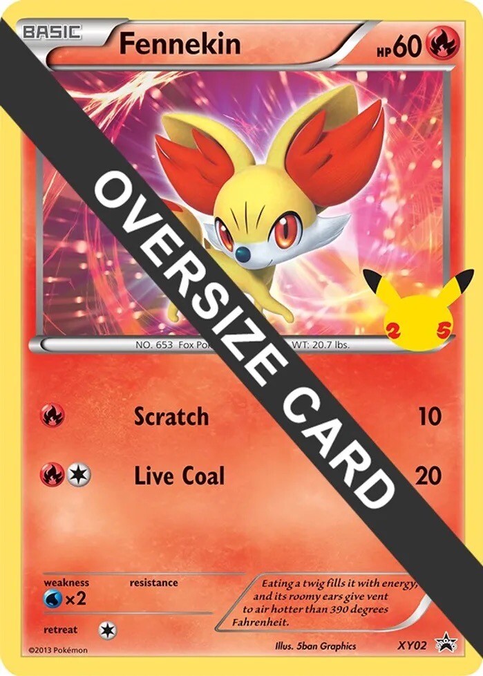 Pokemon Fennekin XY02 First Partner Pack 25th Anniversary Jumbo