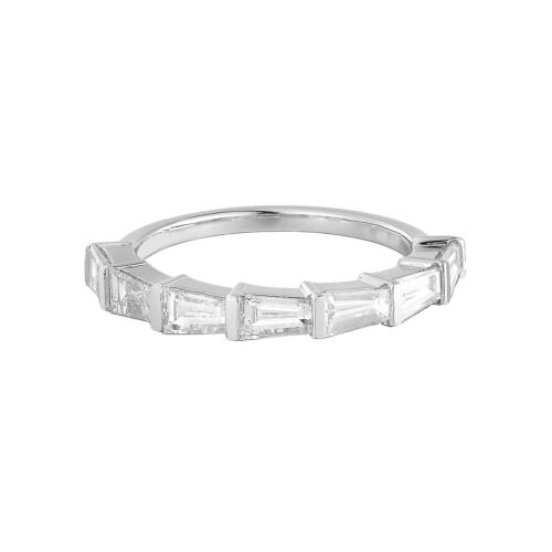 1.301CTW 14K White Gold Trapezoid Lab Grown Diamond Wedding Band MZ11967