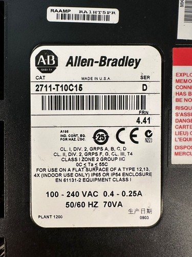 Allen Bradley 2711-T10C15/D PanelView 1000 FRN 4.41 (8.5.8) - Bild 6 von 7