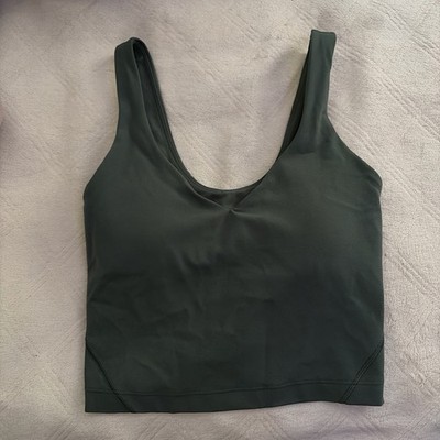 Lululemon Align Tank Crop Top, Size 0, Dark Olive Green