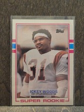 1989 Topps Ickey Woods Rookie . Cincinnati Bengals #27 D