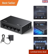 Fanless 5-Port Ethernet Switch with High-Speed Data Transfer - Perfect for Homes