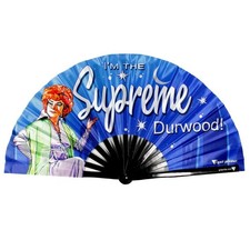 Endora is the Supreme Large Bamboo Folding Hand Fan Clack for Raves Festivals